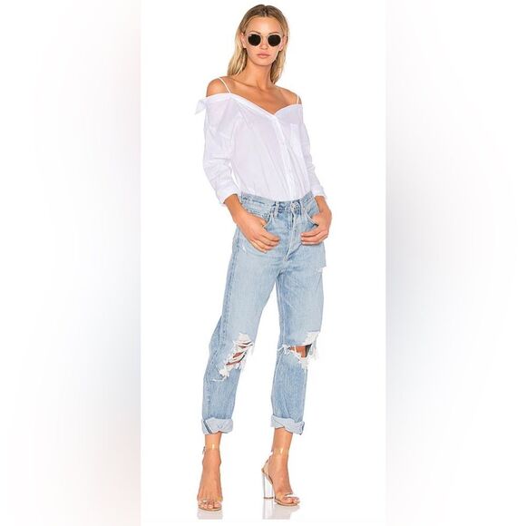 Agolde 90s baggy loose fit distressed jeans ripped knees 25 - Picture 1 of 14